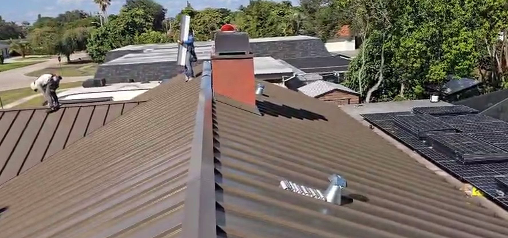 Finished metal roof installation Delray Beach FL